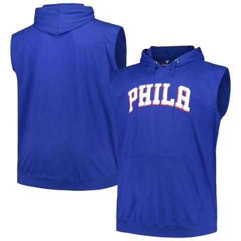 Men's Fanatics Branded Royal Philadelphia 76ers Big & Tall Jersey Muscle Pullover Hoodie