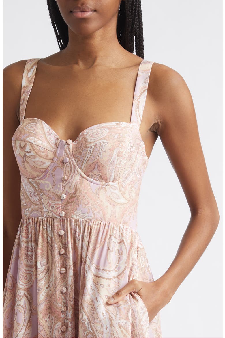 Rosette Paisley Print Maxi Dress, Alternate, color, MV/ MT TRAD PAISLEY