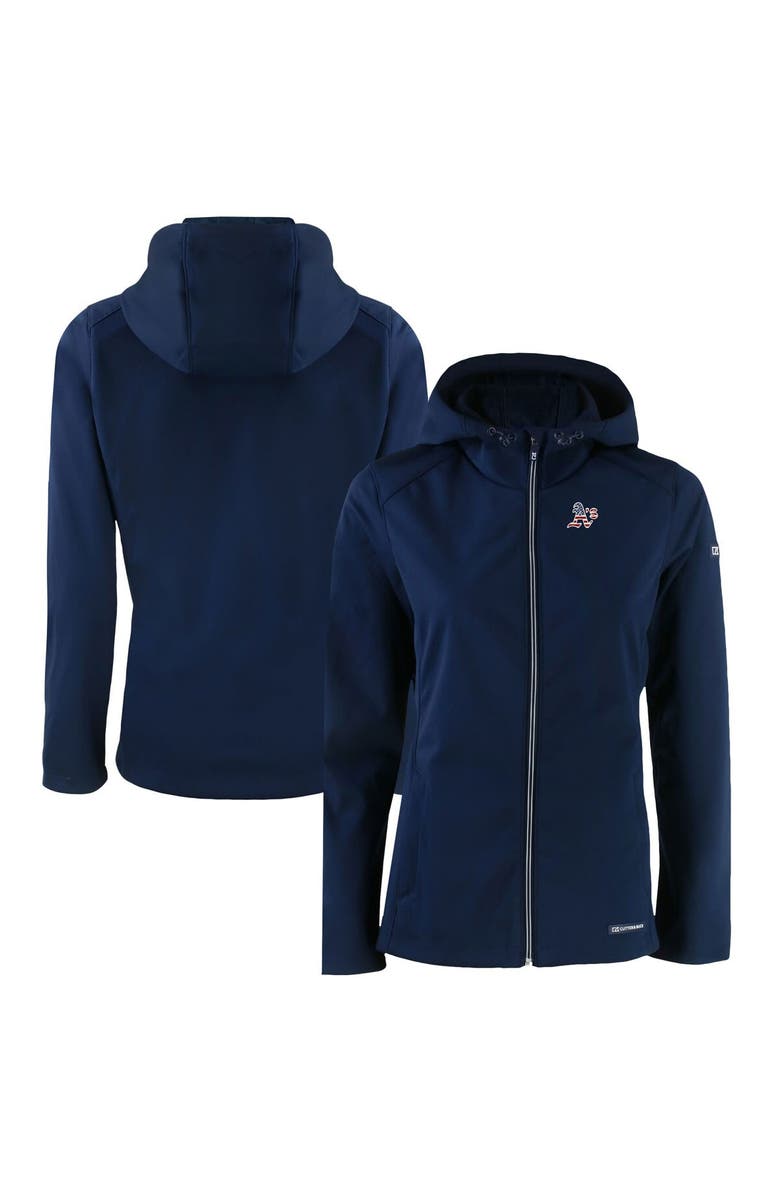 Cutter & Buck Women's Cutter & Buck Navy Oakland Athletics Evoke Eco Softshell Recycled Full-Zip Jacket, Alternate, color, 