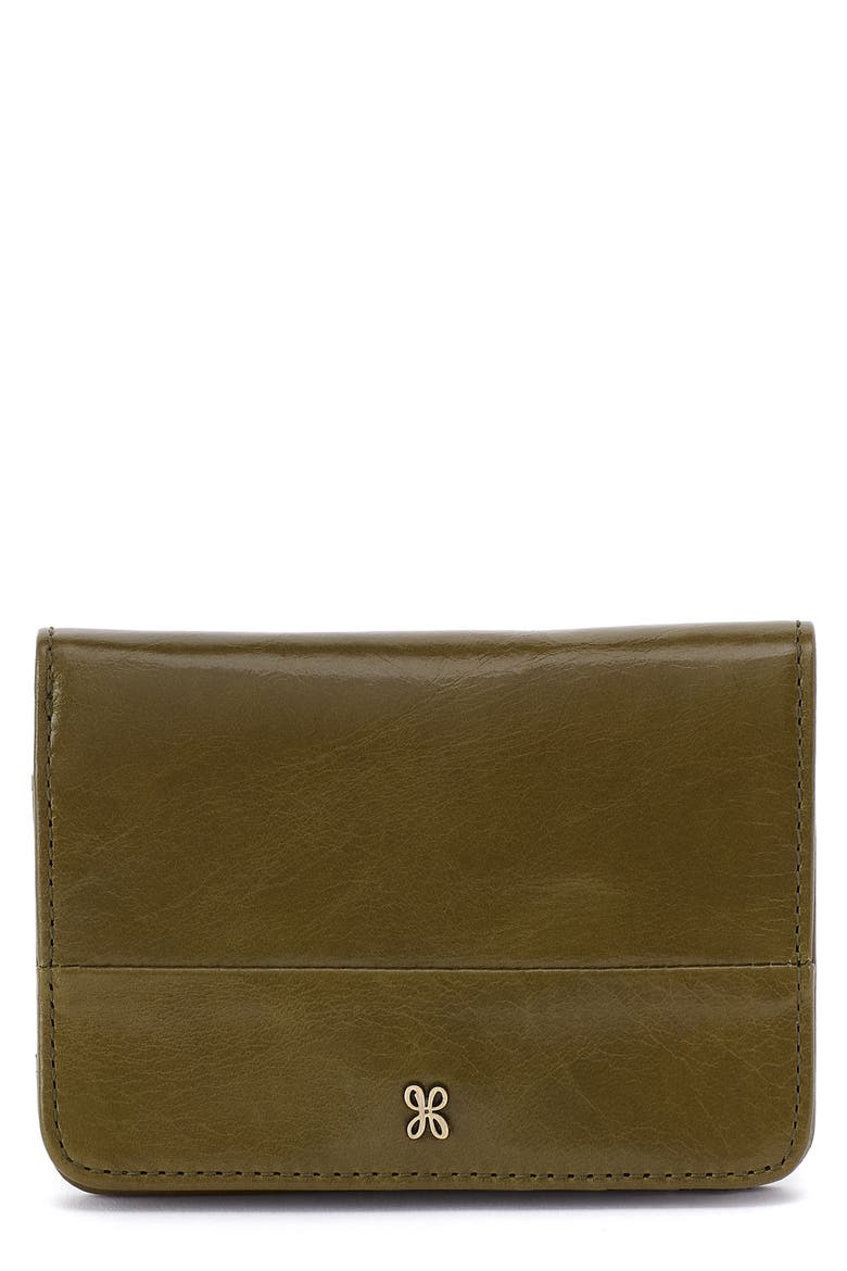 Jill Leather Bifold Wallet, Main, color, OLIVE VEIL