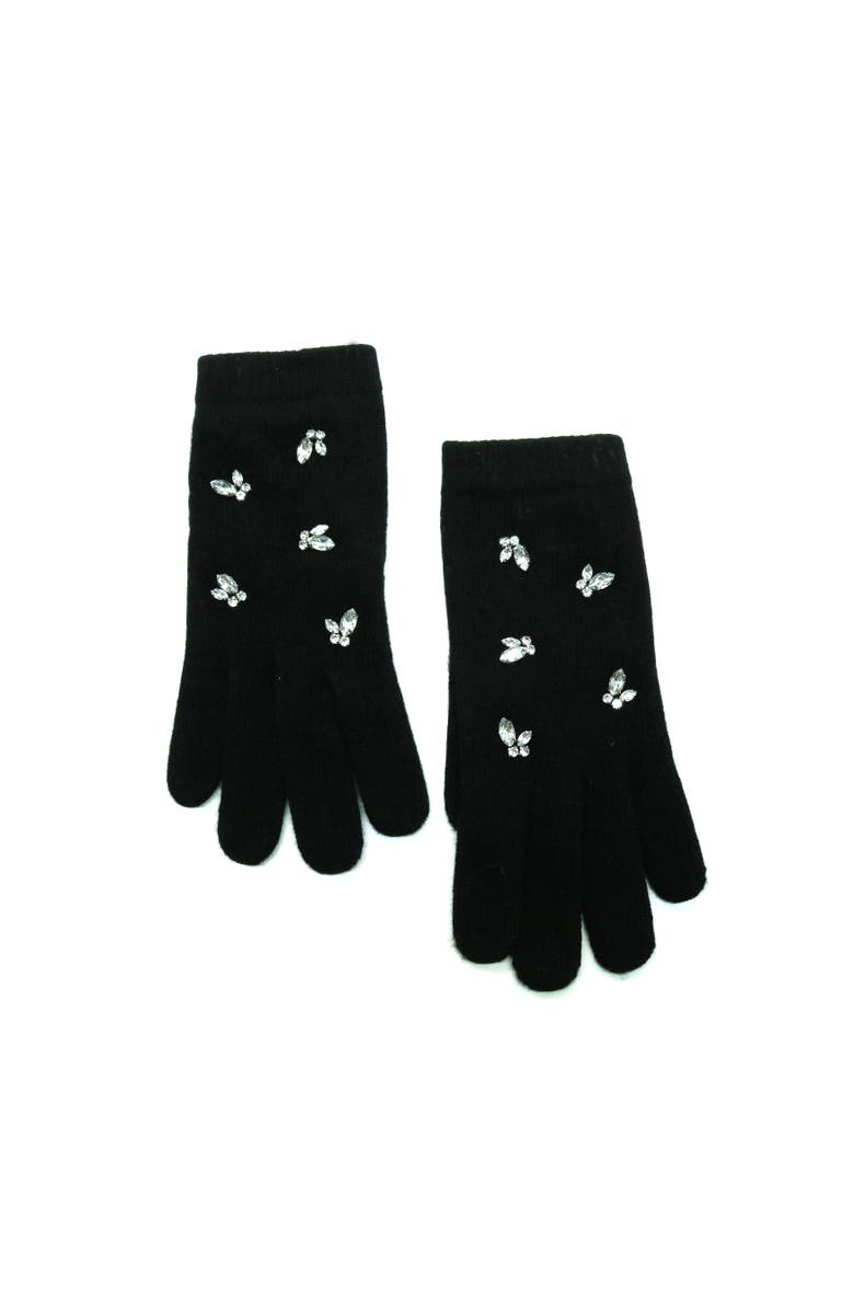 Portolano Cashmere gloves with stones, Main, color, Black