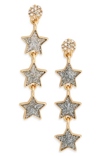 Leith Star Linear Drop Earrings In Gold