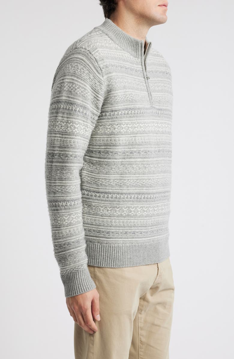 Peter Millar Crown Crafted Fair Isle Wool & Cahsmere Quarter Zip Sweater, Alternate, color, 
