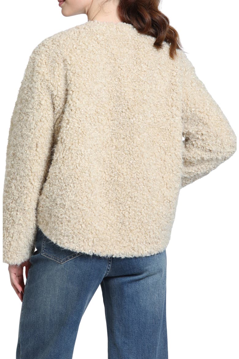 Collarless Toggle Faux Fur Jacket, Alternate, color, VANILLA BEAN