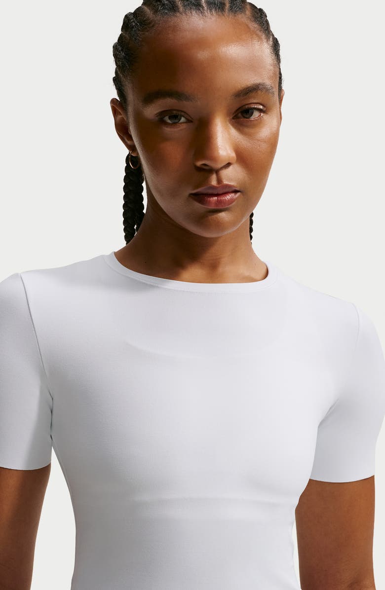 Nike Zenvy Dri-FIT Short-Sleeve Top, Alternate, color, White/ Black