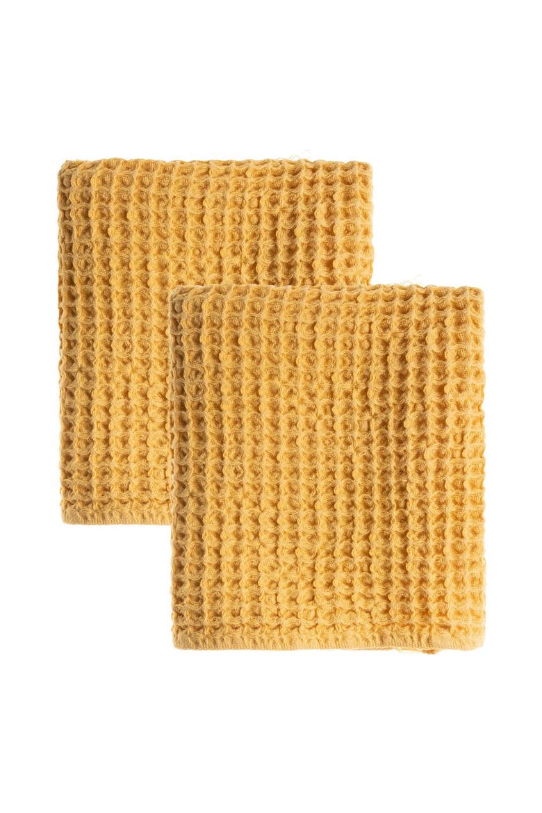 Waffle Turkish Cotton Kitchen & Guest Towel - Set of 2, Alternate, color, Yellow