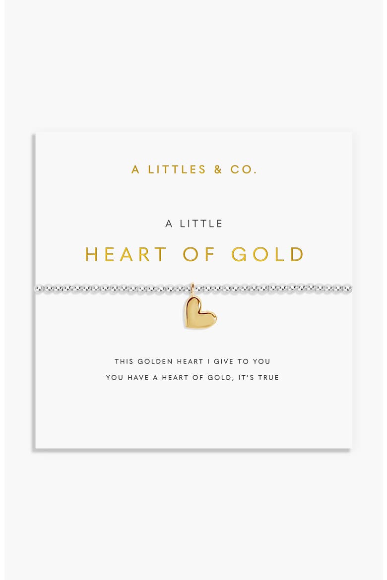 A Little 'Heart Of Gold' Bracelet, Main, color, Metallic Silver
