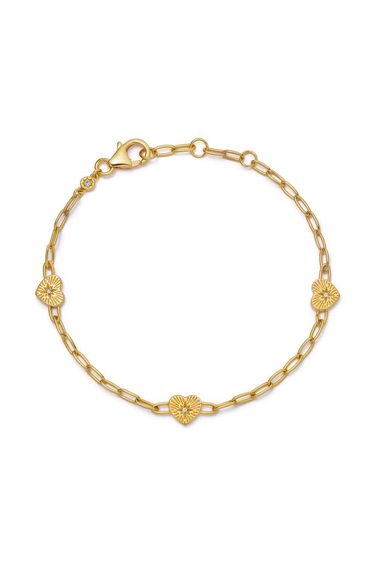Gold Biography Heart Station Bracelet, Main, color, Heart