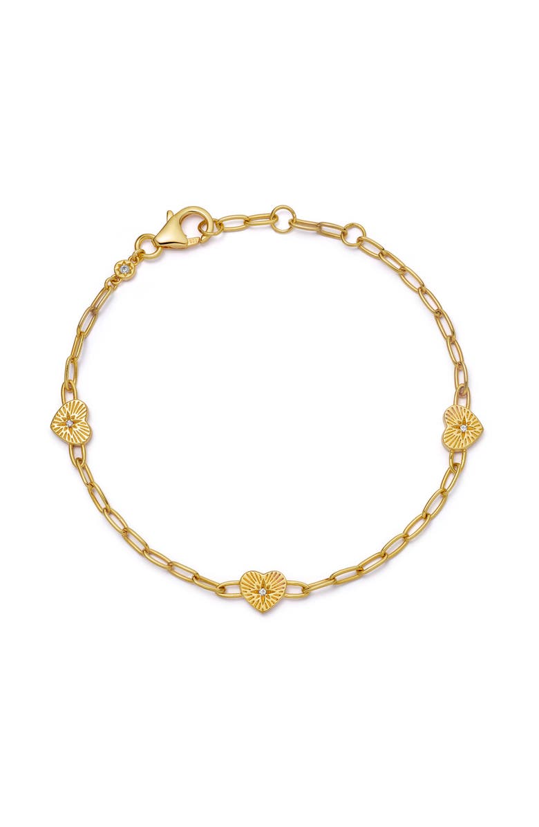 Astley Clarke Gold Biography Heart Station Bracelet, Main, color, Heart