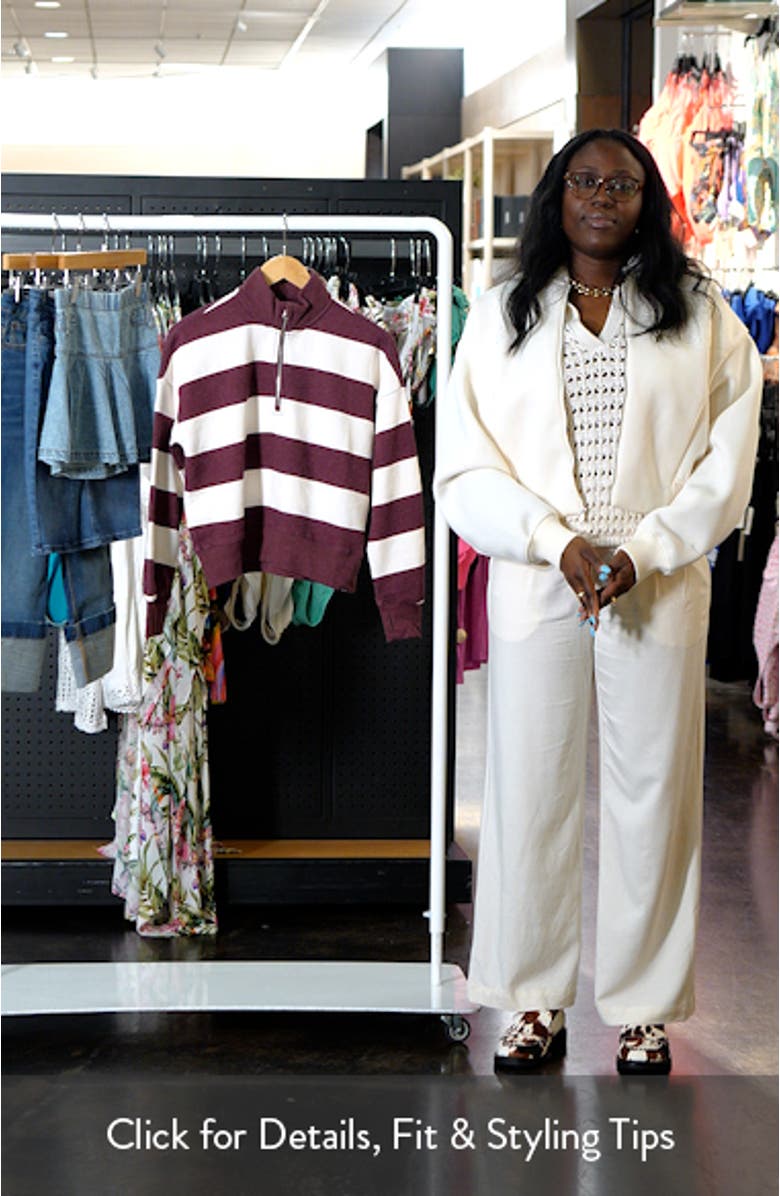 Kids' Stripe Quarter Zip Sweatshirt, sales video thumbnail