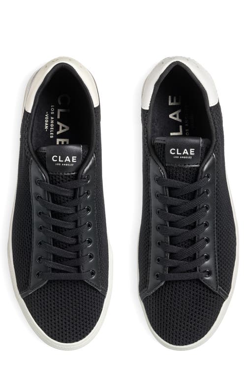 Clae Bradley Knit Low Top Sneaker In Black White Cactus