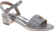 BADGLEY MISCHKA Dress Sandals for Girls Elegant Rhinestone Ankle Straps