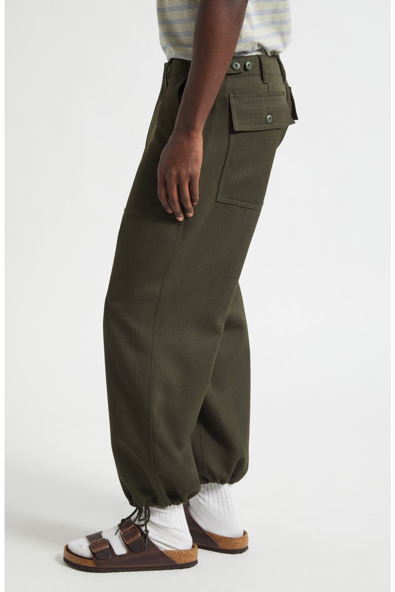 MIL Utility Drawstring Waist Wool Trousers, Alternate, color, GREEN