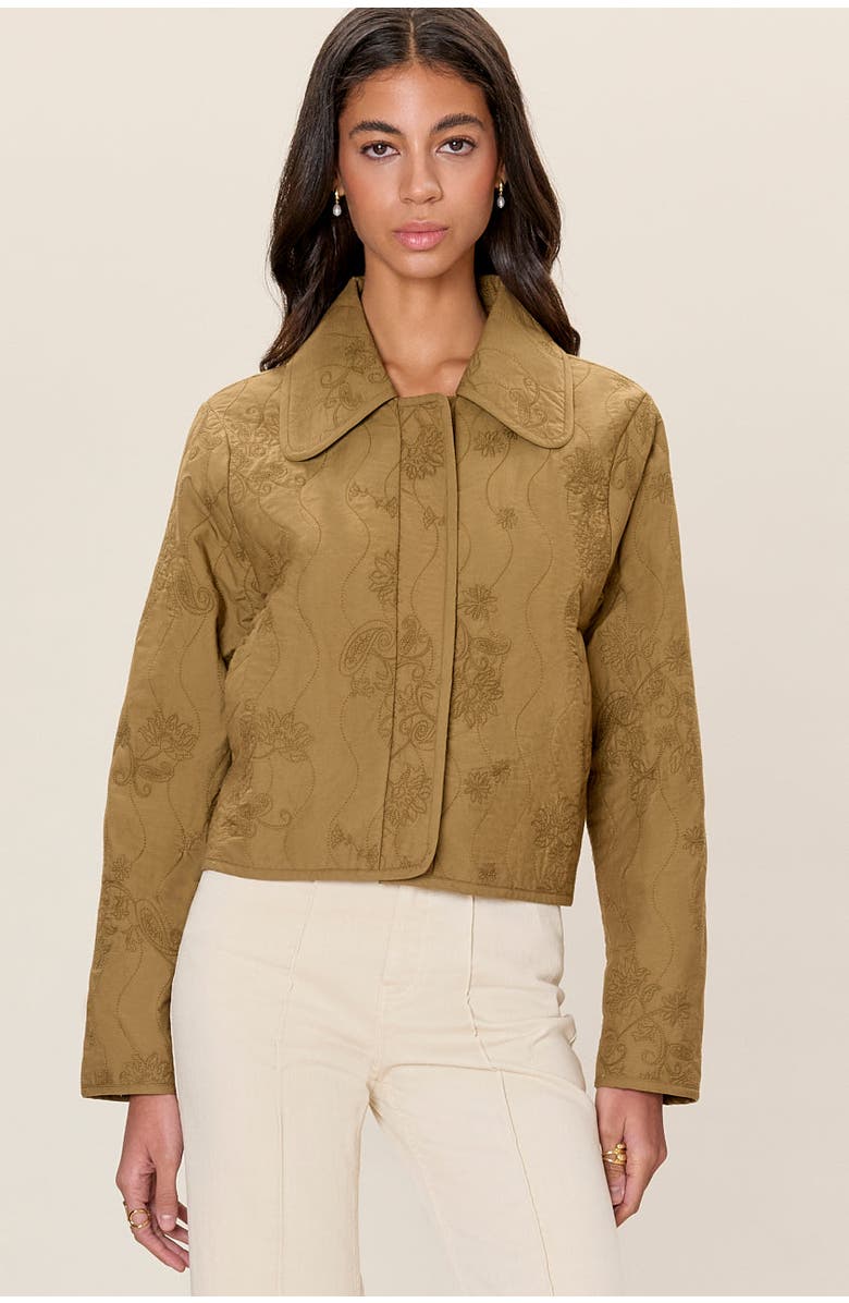 Rebecca Taylor Zuri Quilted Jacket, Main, color, Leaf Green