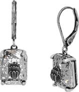 Kurt Geiger London Eagle Head Crystal Drop Lever Back Earrings