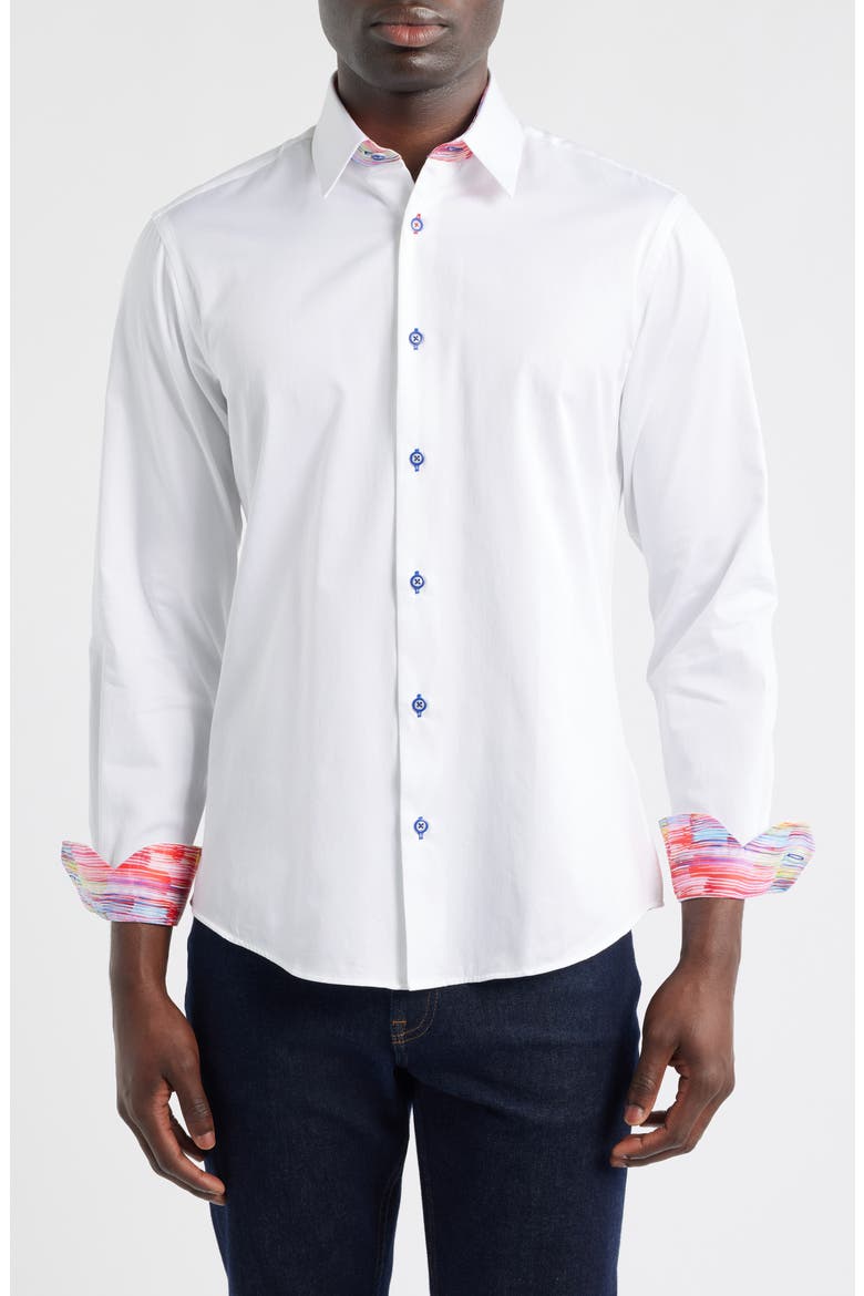 Sinai Collection Luxe Cotton Dress Shirt, Main, color, WHITE