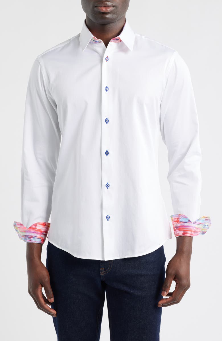 Siragusa Sinai Collection Luxe Cotton Dress Shirt, Main, color, White