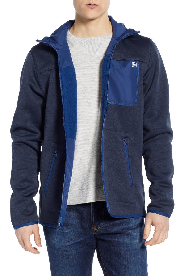 Verket Reversible Zip Hoodie, Main, color, CATALINA BLUE