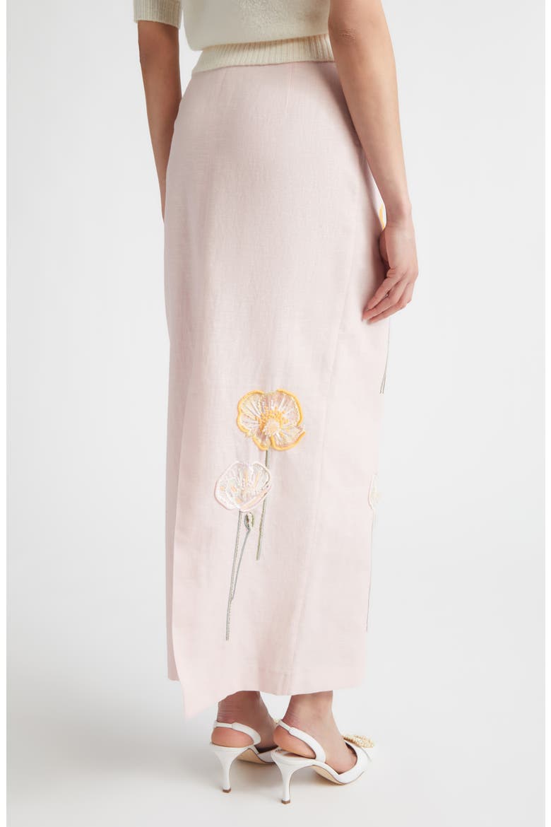 Norma Embroidered Cotton & Linen Maxi Skirt, Alternate, color, EMBROIDERED YELLOW WHITE