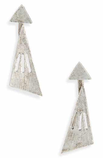 Brushed Front/Back Drop Earrings