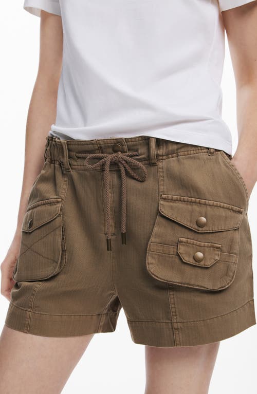 Desigual Cotton Cargo Shorts In Brown