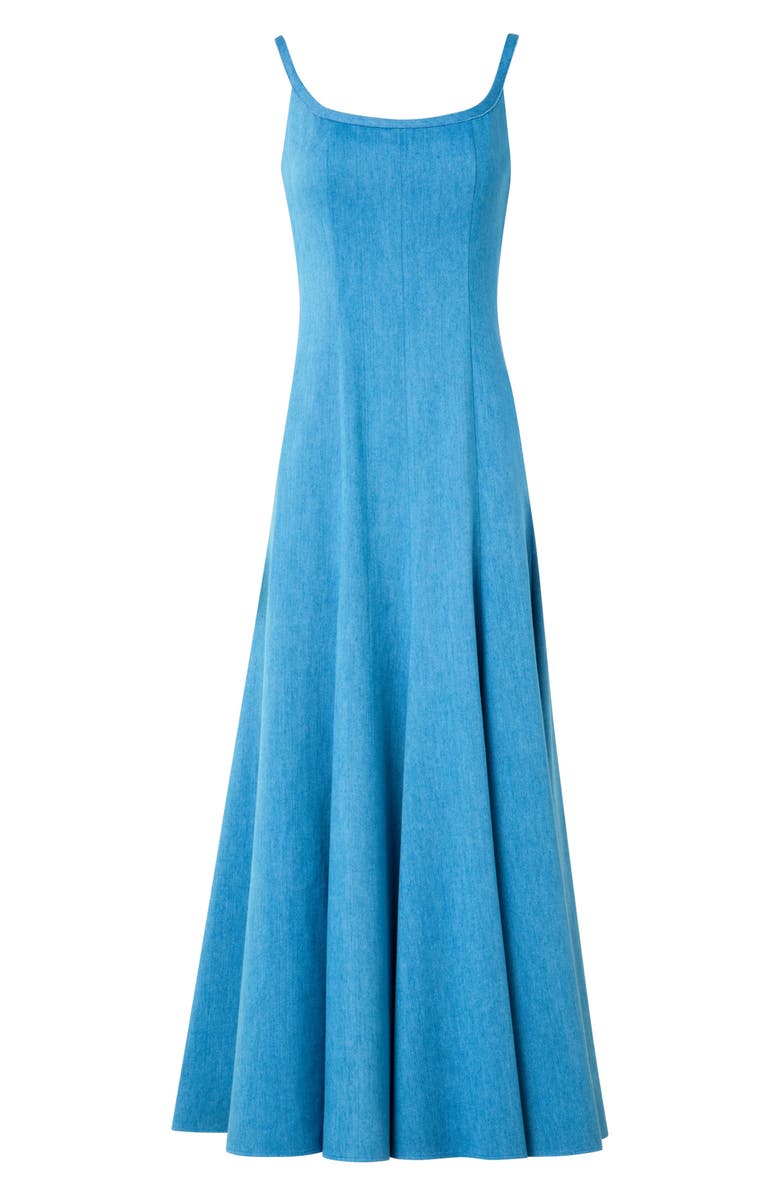 Akris punto Denim Maxi Dress, Alternate, color, Ice/ Creme