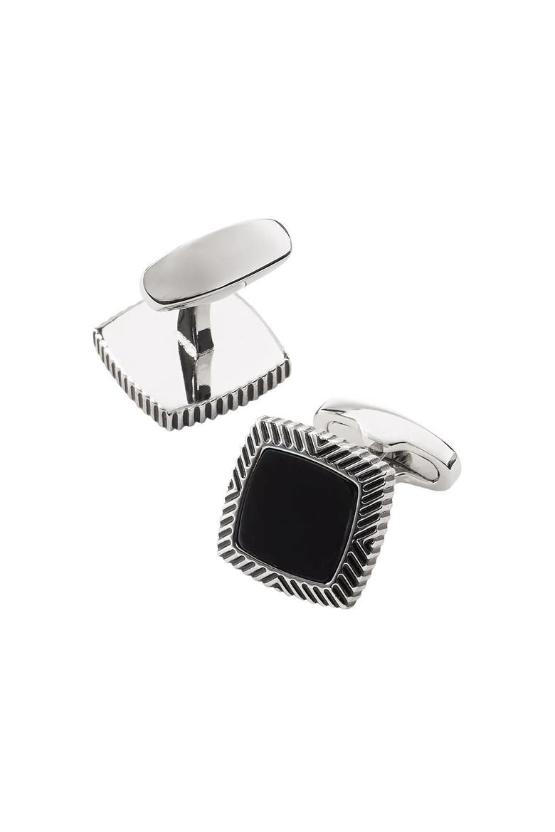 Onyx Soft Square Cufflinks, Alternate, color, Black