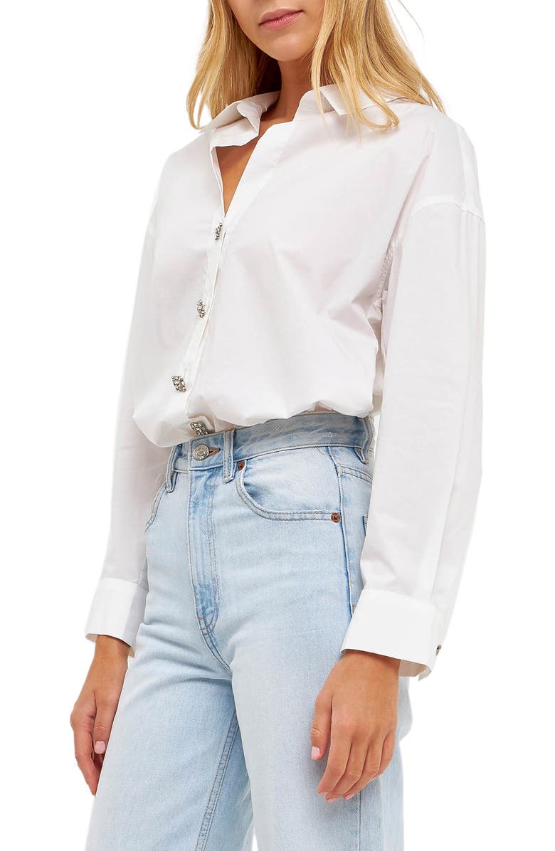 English Factory Embellished Shirt, Alternate, color, 