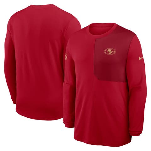 Men's Nike Scarlet San Francisco 49ers Sideline Coach UV Performance Long Sleeve T-Shirt