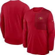 Nike Men's Nike Scarlet San Francisco 49ers Sideline Coach UV Performance Long Sleeve T-Shirt