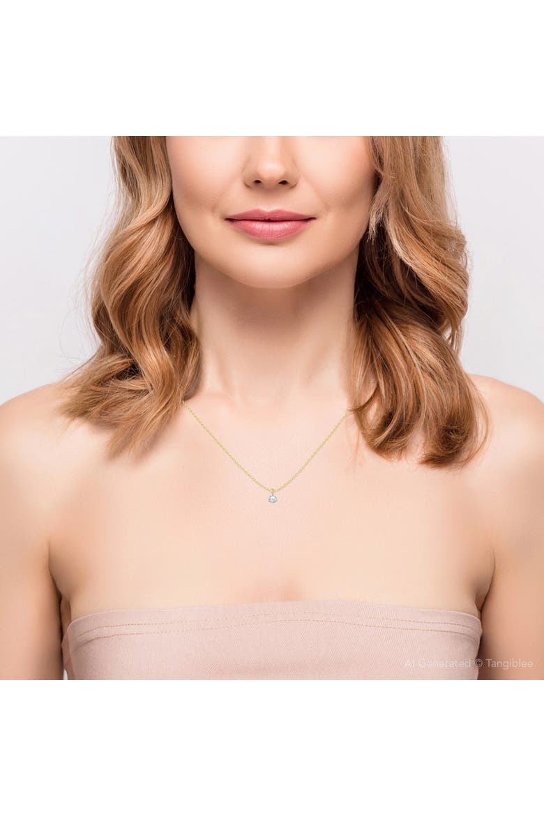 1/2 ct Solitaire Lab Grown Diamond Pendant available in 14K and Platinum, Alternate, color, 14k Yellow Gold