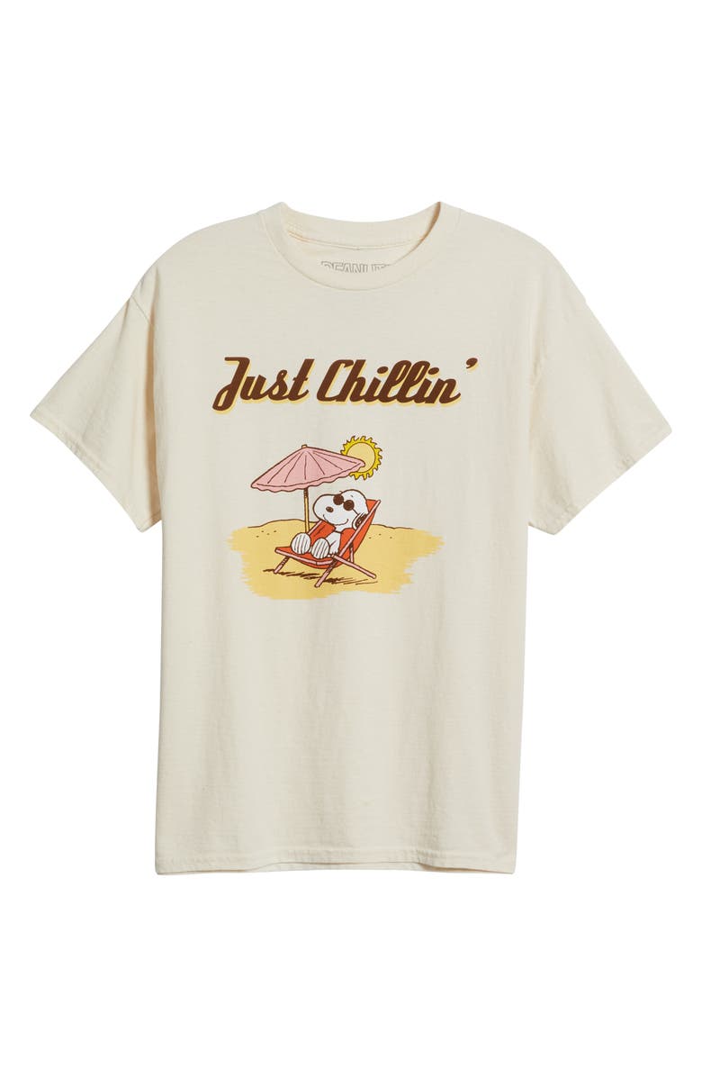 Vinyl Icons Peanuts<sup
®</sup
 Snoopy Just Chillin
 Cotton Graphic T-Shirt, Alternate, color, Marshmallow