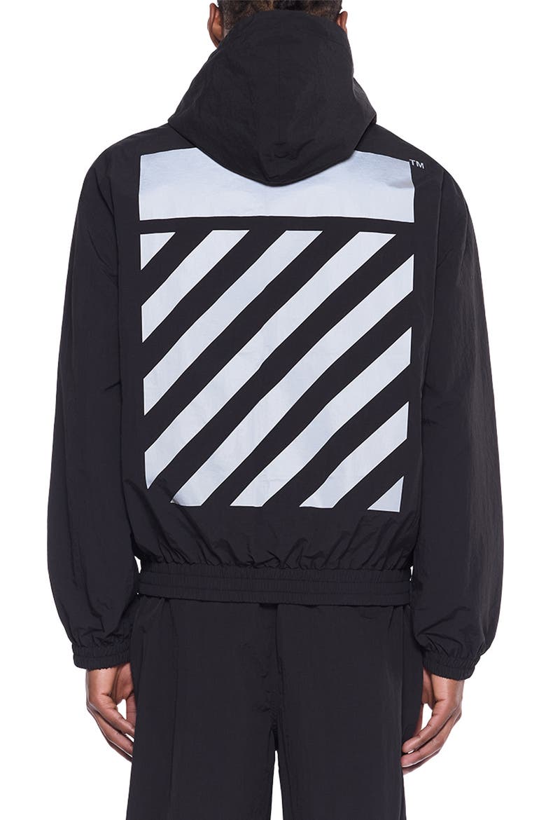 Reflective Diag Windbreaker, Alternate, color, BLACK
