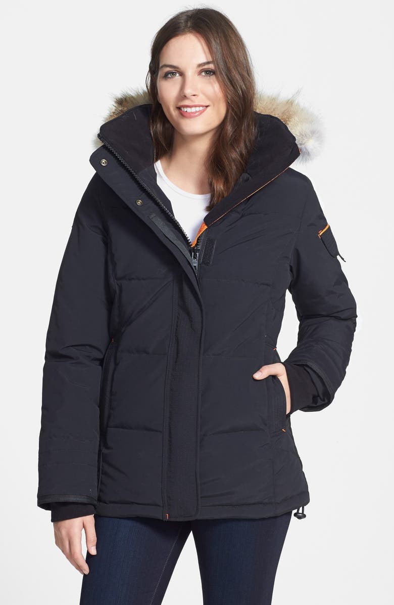 Outdoor Survival Canada 'Nukka' Down Parka with Genuine Coyote Fur Trim, Main, color,