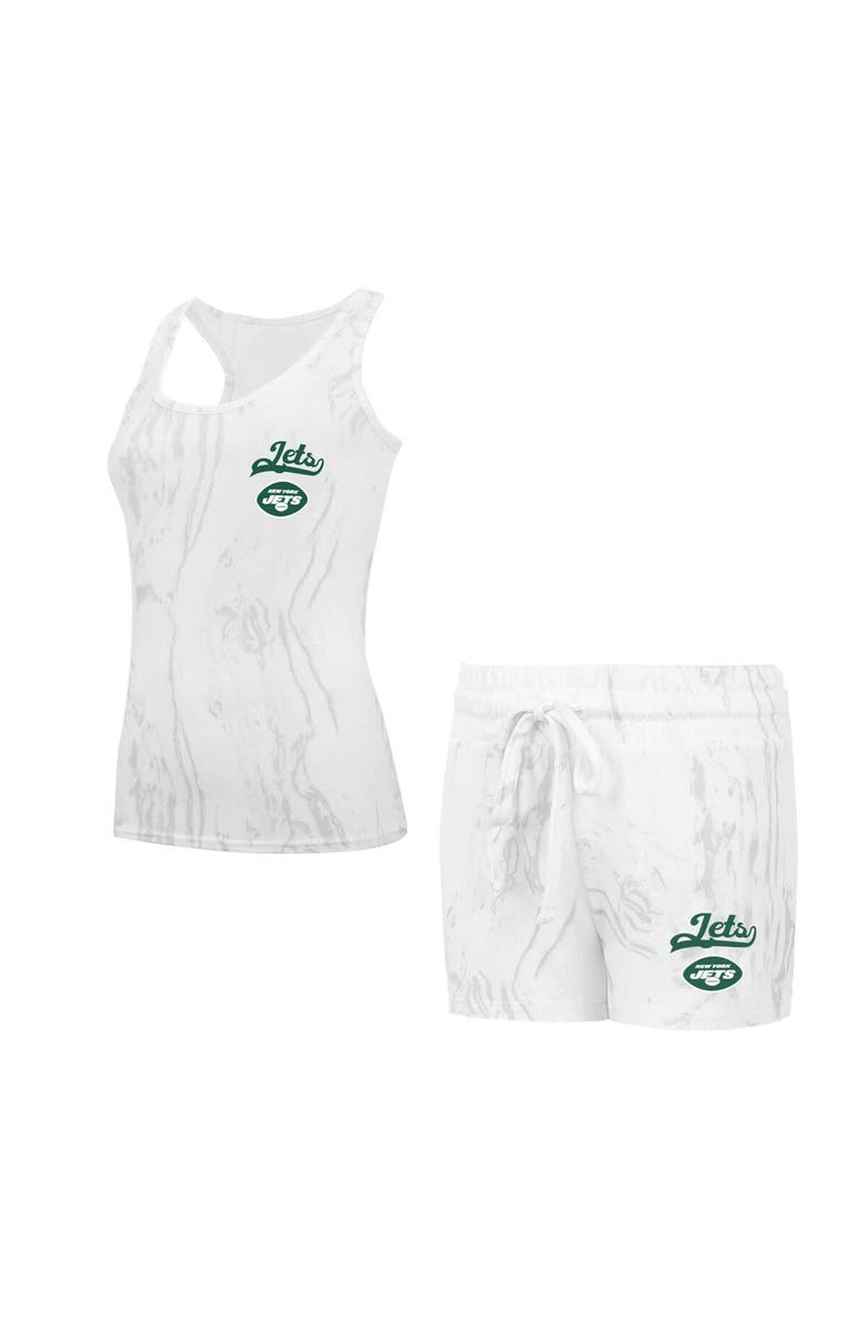 CONCEPTS SPORT Women's Concepts Sport New York Jets Quartz Hacci Knit Tank Top & Shorts Sleep Set, Main, color, Cream