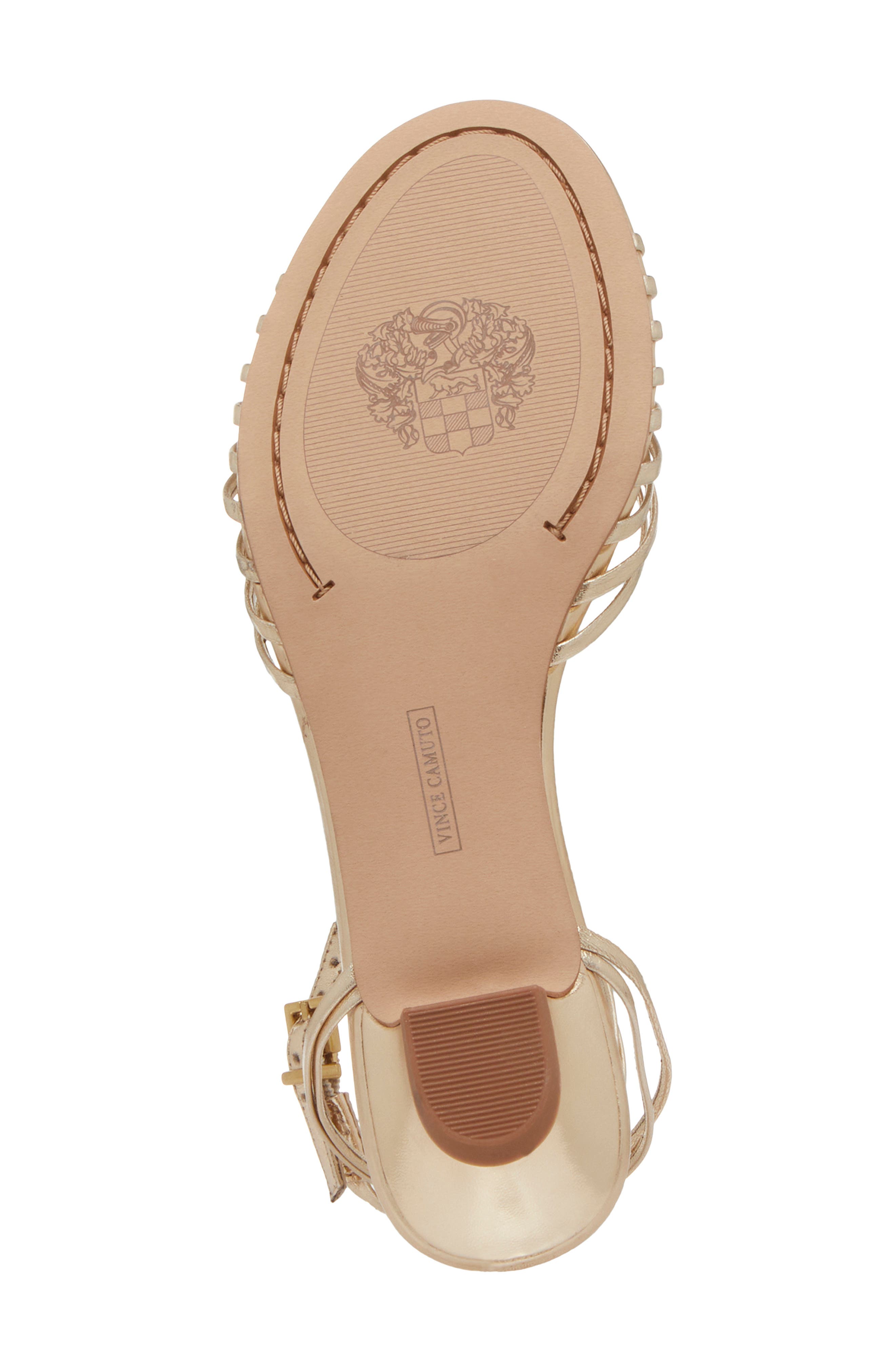 Vince Camuto Maura Ankle Strap Sandal, Alternate, color, Egyptian Gold