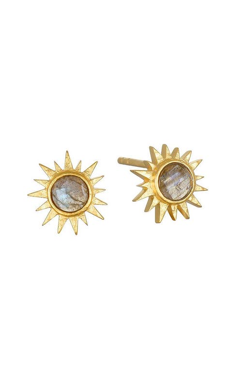 Satya Jewelry Light Seeker Labradorite Starburst Earrings In Gold