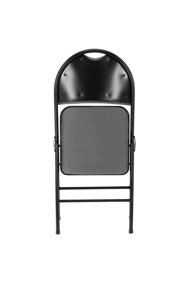 4 Piece Metal Folding Chair with Padded Seats and Top Handle, Alternate, color, Black