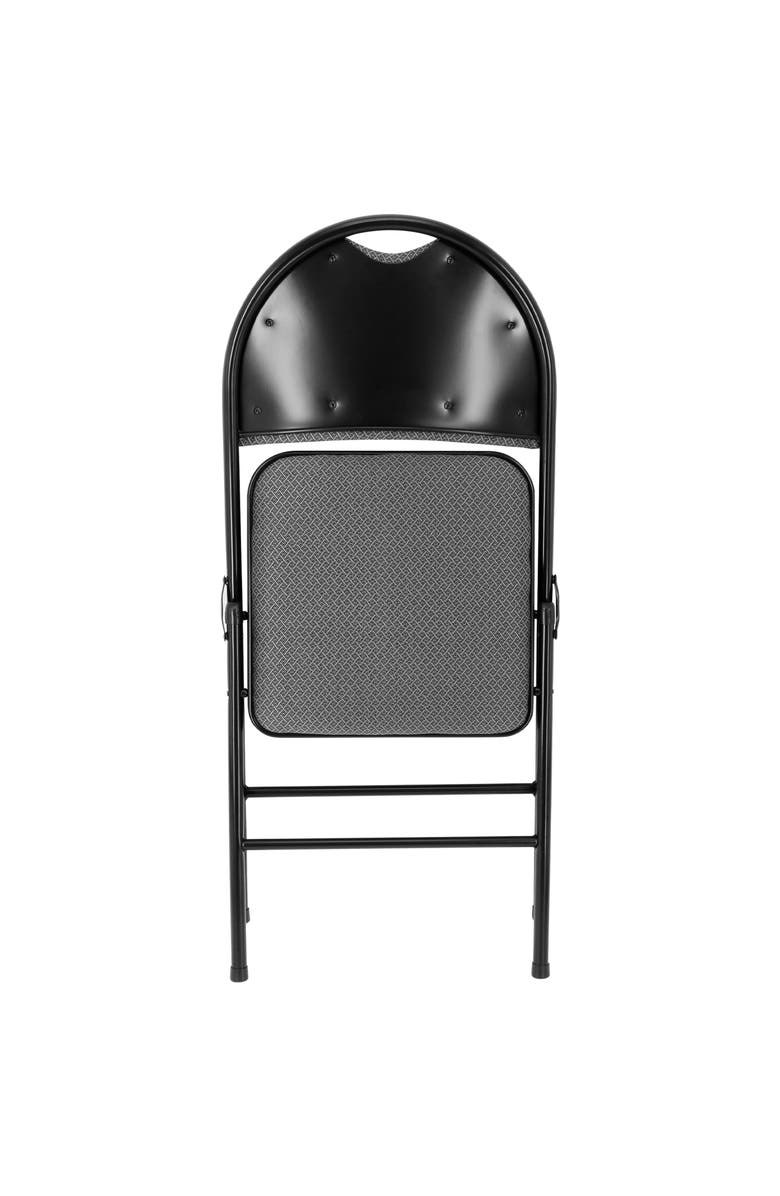 Elama 4 Piece Metal Folding Chair with Padded Seats and Top Handle, Alternate, color, Black