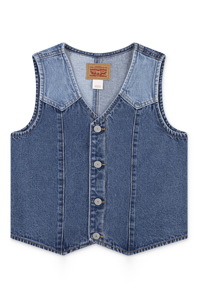 Kids' Colorblock Denim Vest, Main, color, RODEO