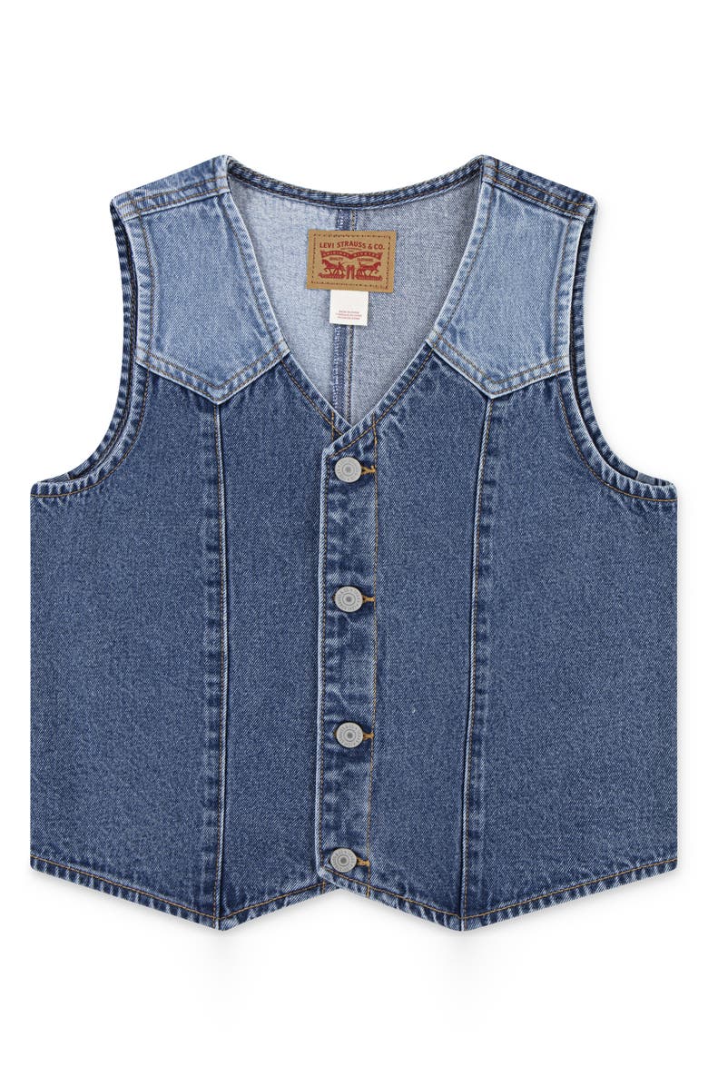 Levi's<sup>®</sup> Kids' Colorblock Denim Vest, Main, color, Rodeo