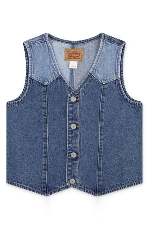 Kids' Colorblock Denim Vest (Big Kid)