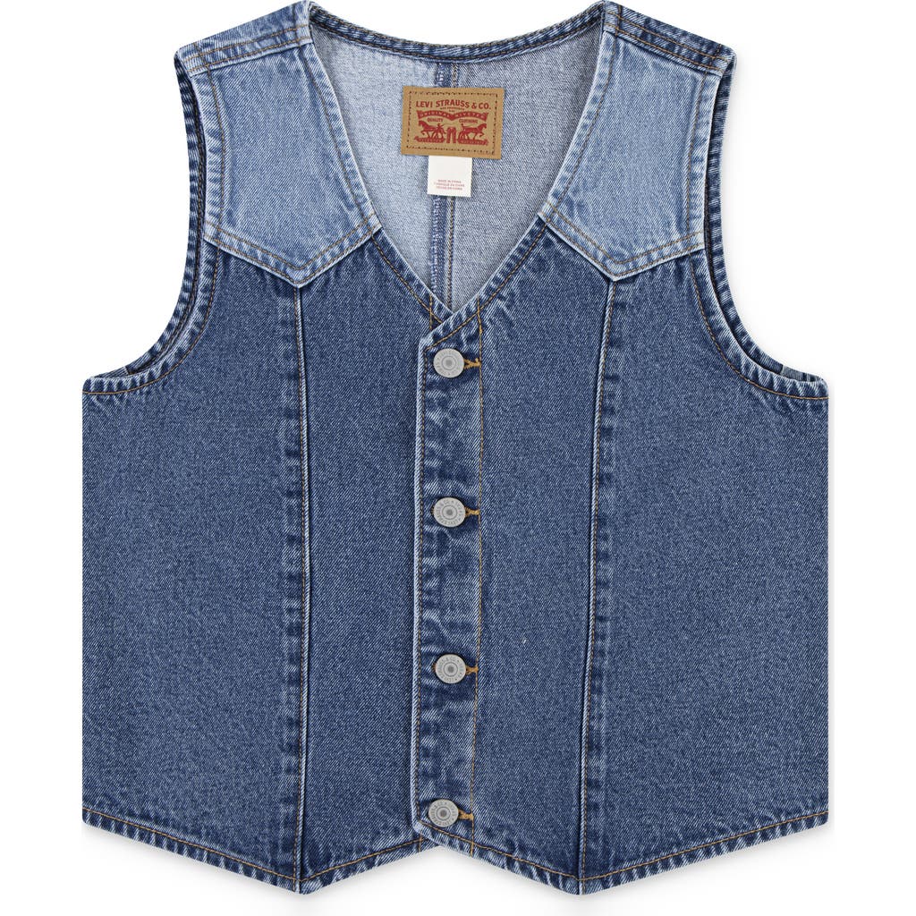 Levi's Kids' Colorblock Denim Vest In Blue