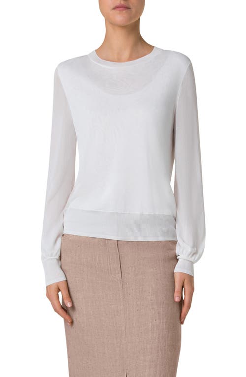 Akris Punto Crewneck Sweater In Cream