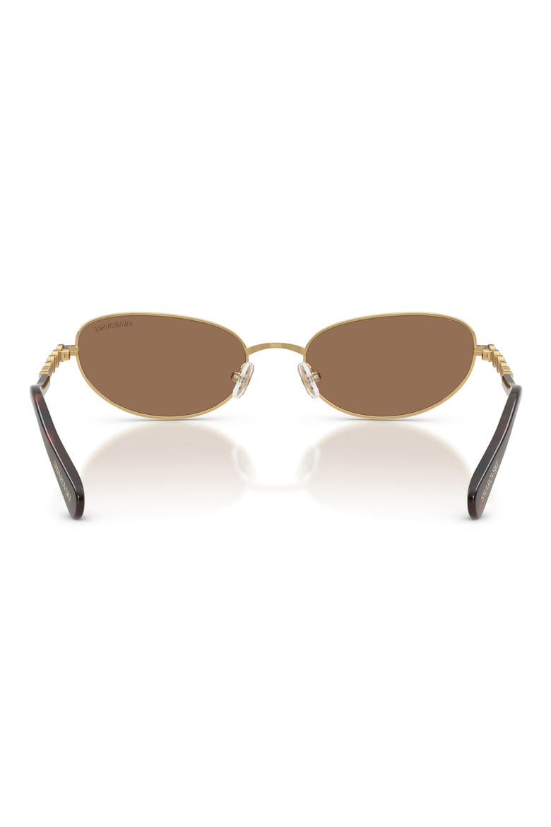 56mm Oval Sunglasses, Alternate, color, GOLD / DARK BROWN