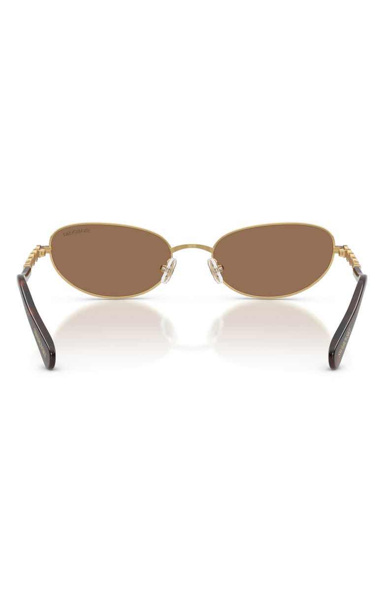 Swarovski 56mm Oval Sunglasses, Alternate, color, Gold / Dark Brown