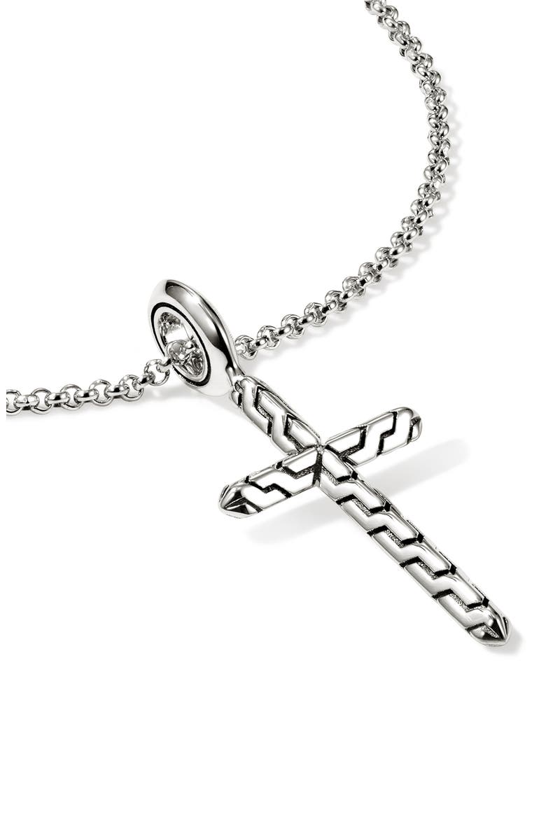 JH Essential Cross Pendant Necklace, Alternate, color, SILVER