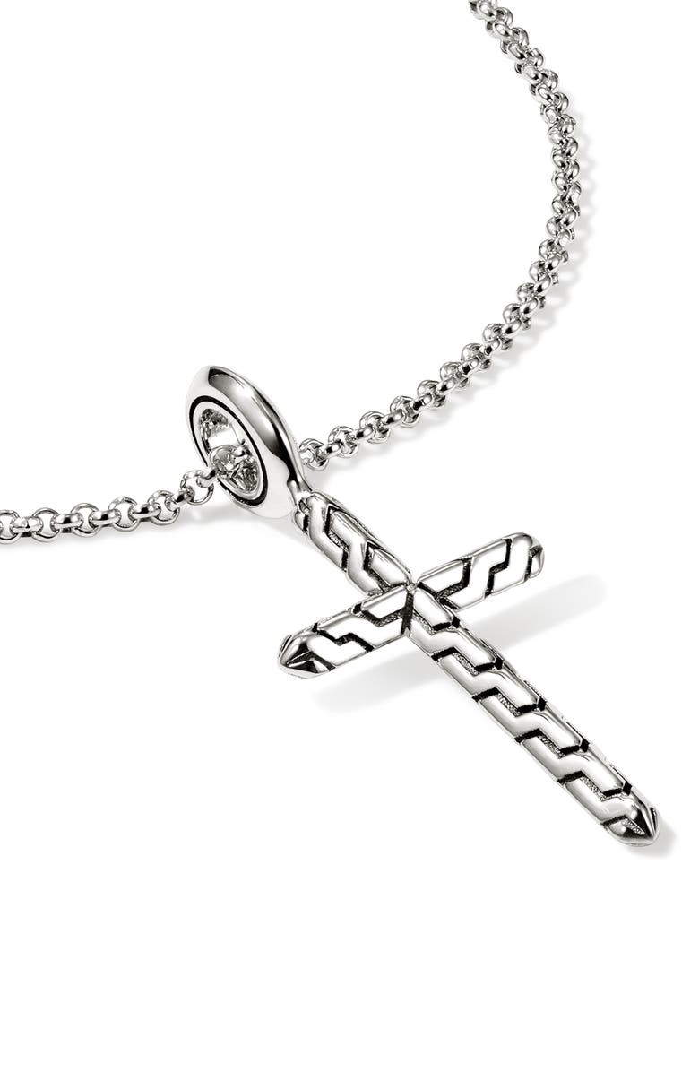 John Hardy JH Essential Cross Pendant Necklace, Alternate, color, Silver