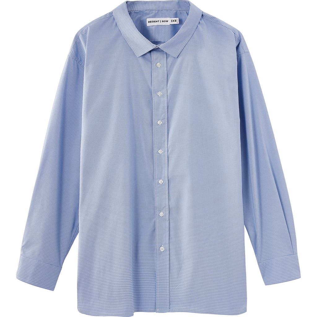 Regent Row Big And Tall Stanton Shirt Long Sleeve Button Down In Blue-plaid