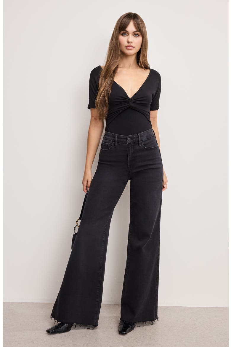 Twist Front Jersey Bodysuit, Alternate, color, BLACK001